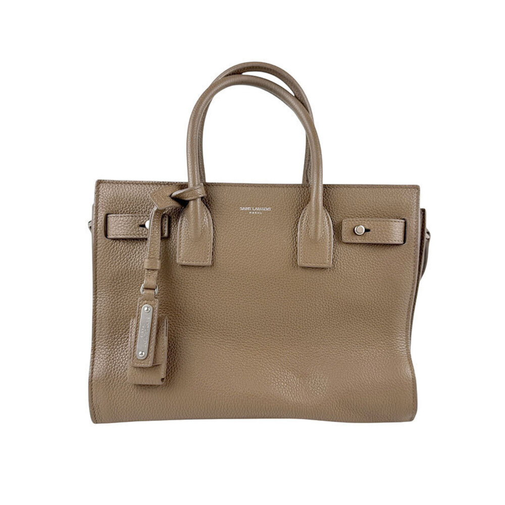 Saint Laurent 2way Shoulder Bag Sac de Jour Leather Brown